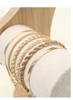 YUCCA 6pcs Fashion Simple Punk Style Cool Color Bracelet Set for Women Daily Wear  - Image 4