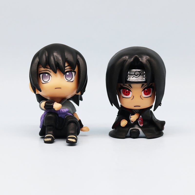 Naruto Shippuden Chibi Sitting Figures - Naruto, Kakashi, Sasuke, Itachi - PVC Car Decor Anime Model - Image 4