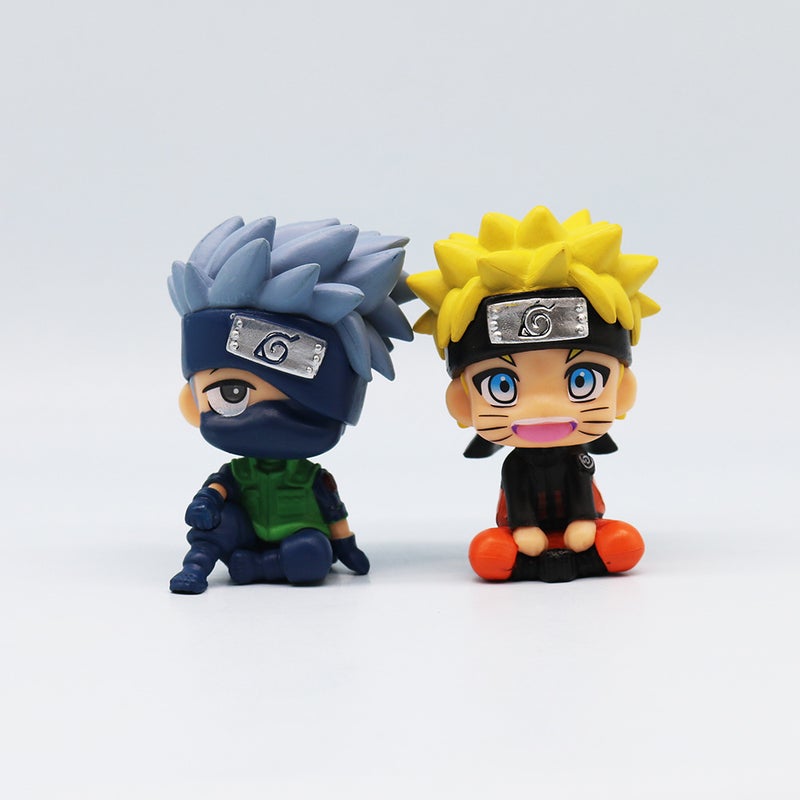 Naruto Shippuden Chibi Sitting Figures - Naruto, Kakashi, Sasuke, Itachi - PVC Car Decor Anime Model - Image 3