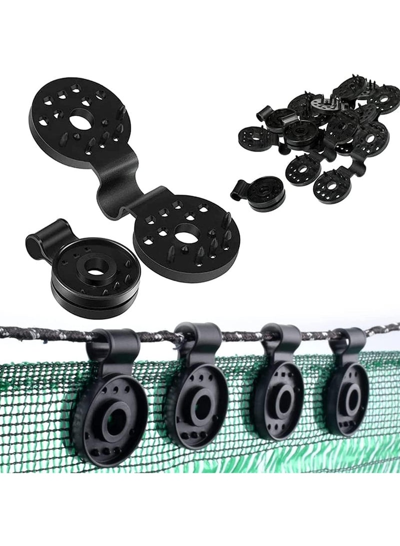 20 قطعة من قماش التظليل بمقبض قفل شديد التحمل، مشابك بلاستيكية من قماش التظليل، مقبض مشبك مظلة مقاوم للرياح، مشابك بلاستيكية سوداء مستديرة لشبكة التظليل من الشمس، ملحقات مشابك خيمة قابلة لإعادة الاستخدام للتخييم - Image 1