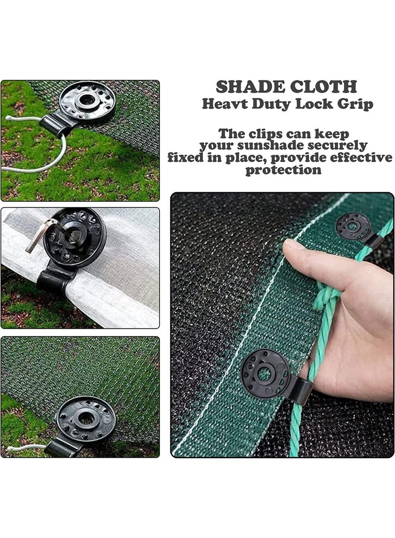20 قطعة من قماش التظليل بمقبض قفل شديد التحمل، مشابك بلاستيكية من قماش التظليل، مقبض مشبك مظلة مقاوم للرياح، مشابك بلاستيكية سوداء مستديرة لشبكة التظليل من الشمس، ملحقات مشابك خيمة قابلة لإعادة الاستخدام للتخييم - Image 5