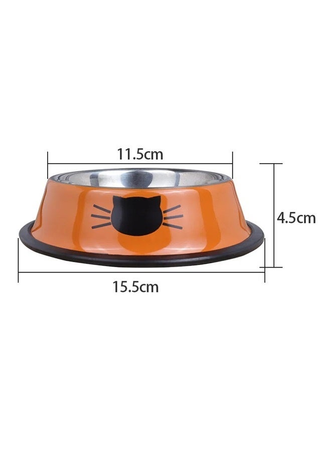 Stainless Steel Cat Feeding Bowls orange， Large Capacity Pet Food Bowl Kitten Cat Dog Bowl Stainless Steel Easy to Clean for Daily Use  - Image 3