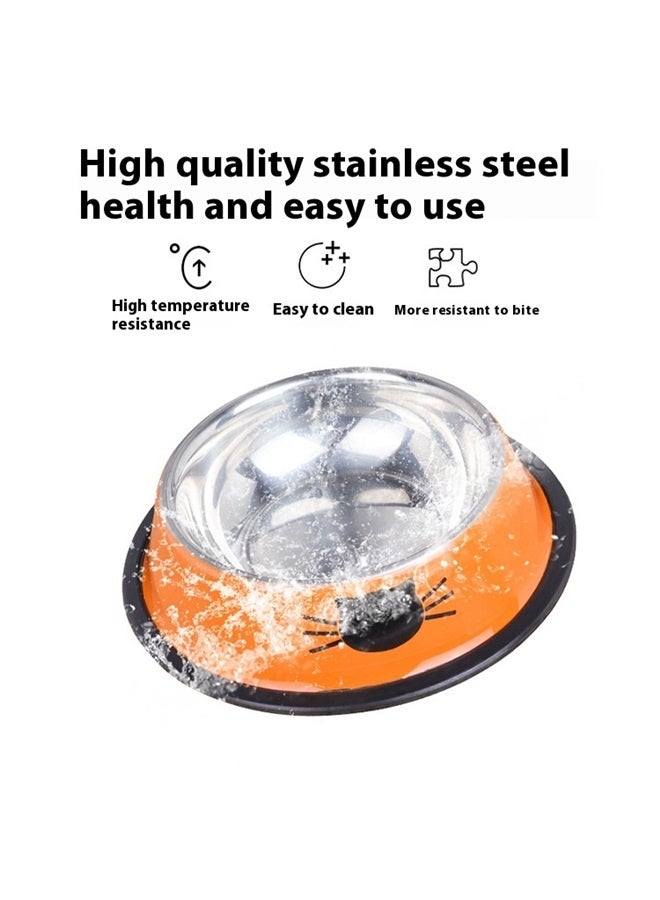 Stainless Steel Cat Feeding Bowls orange， Large Capacity Pet Food Bowl Kitten Cat Dog Bowl Stainless Steel Easy to Clean for Daily Use  - Image 4