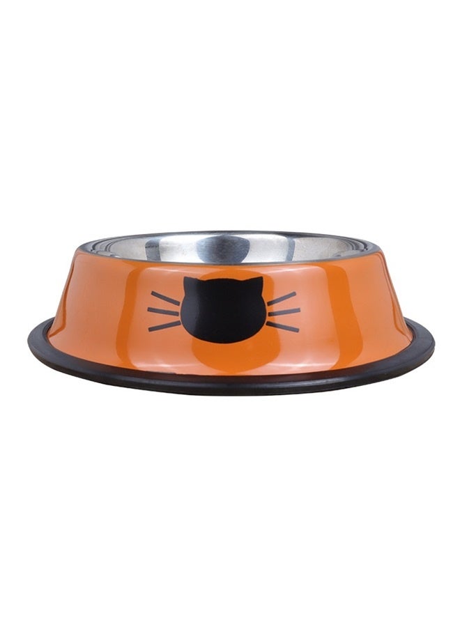 Stainless Steel Cat Feeding Bowls orange， Large Capacity Pet Food Bowl Kitten Cat Dog Bowl Stainless Steel Easy to Clean for Daily Use  - Image 1