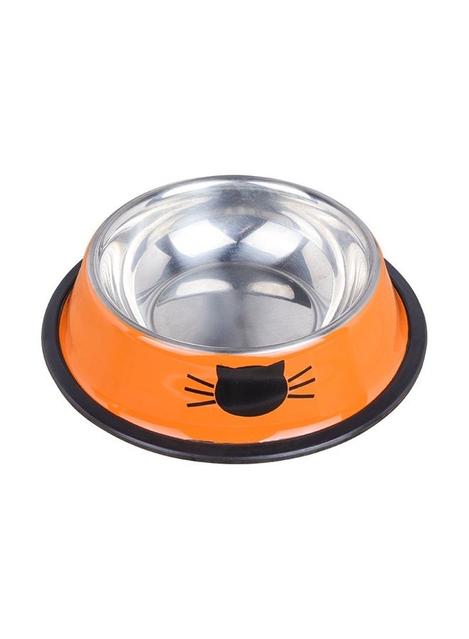Stainless Steel Cat Feeding Bowls orange， Large Capacity Pet Food Bowl Kitten Cat Dog Bowl Stainless Steel Easy to Clean for Daily Use  - Image 2