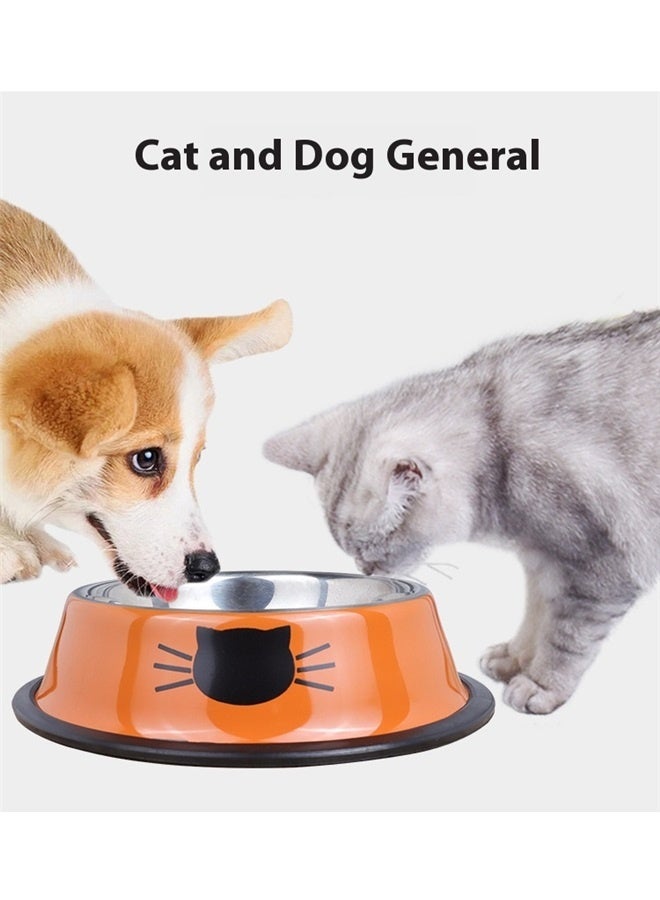 Stainless Steel Cat Feeding Bowls orange， Large Capacity Pet Food Bowl Kitten Cat Dog Bowl Stainless Steel Easy to Clean for Daily Use  - Image 5