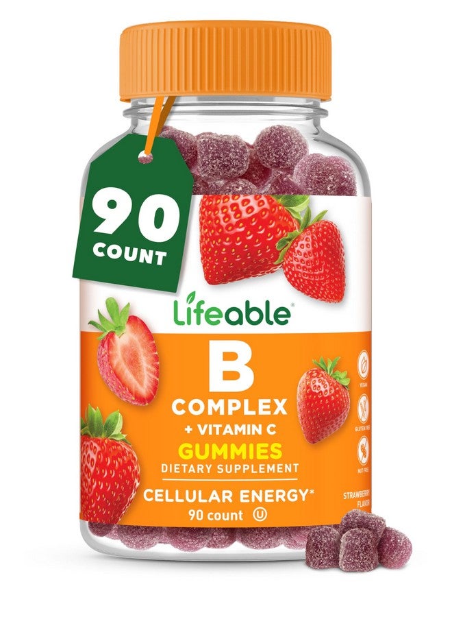 Lifeable Vitamin B Complex Gummies for Adults | with Vitamin C | Great Tasting Vitamin B Gummies | for Energy and Nerve System | Vegan B Complex Vitamins for Women, Men | 90 Gummies - Image 1