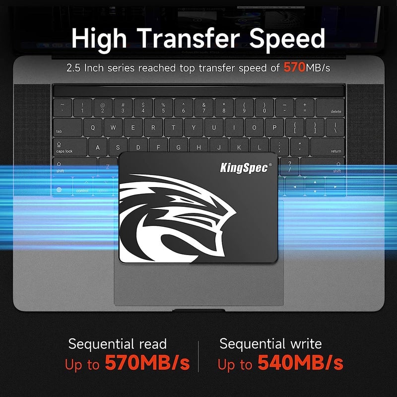 KingSpec KingSpec 2TB 2.5" SATA SSD, SATA III 6Gb/s Internal Solid State Drive - 3D NAND Flash TLC, Compatible with Desktop/Laptop/All-in-one  - Image 2