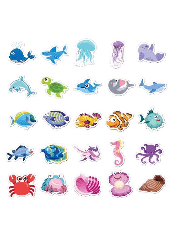 50PCS Ocean Mini Size Stickers Water Bottles Stickers Vinyl for Phone Laptop Luggage for Kids Teens Adults - Image 3