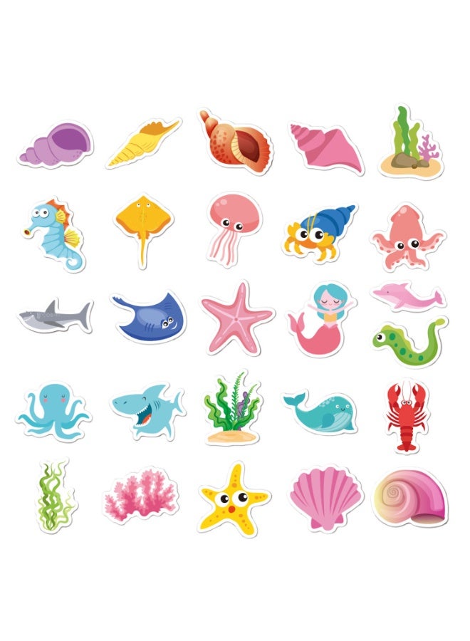 50PCS Ocean Mini Size Stickers Water Bottles Stickers Vinyl for Phone Laptop Luggage for Kids Teens Adults - Image 2