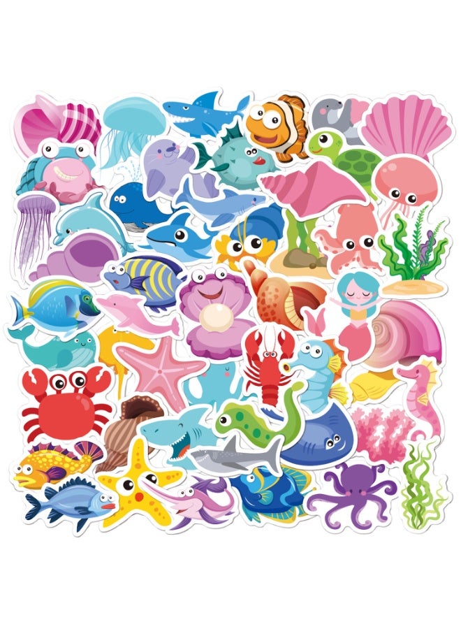 50PCS Ocean Mini Size Stickers Water Bottles Stickers Vinyl for Phone Laptop Luggage for Kids Teens Adults - Image 5