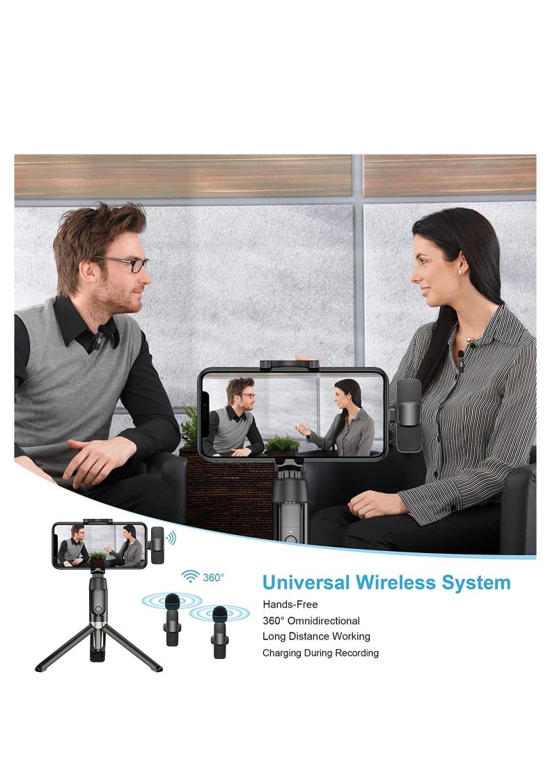 K9 Wireless Omnidirectional Lavalier Collar Microphone Plug and Play for Interviews, Live Streaming, YouTube Video, Compatible with Android Smartphones and iPhone iOS Mobile Phones, Black - Image 2