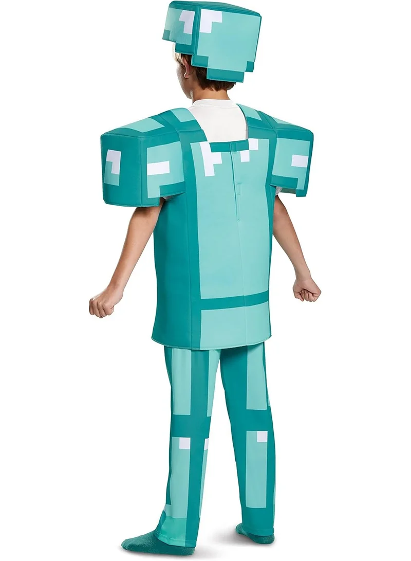 دسغايز Armor Deluxe Minecraft Costume, Blue Diamond Armor Dress-Up Outfit for Halloween & Cosplay