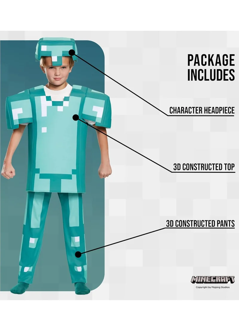 دسغايز Armor Deluxe Minecraft Costume, Blue Diamond Armor Dress-Up Outfit for Halloween & Cosplay