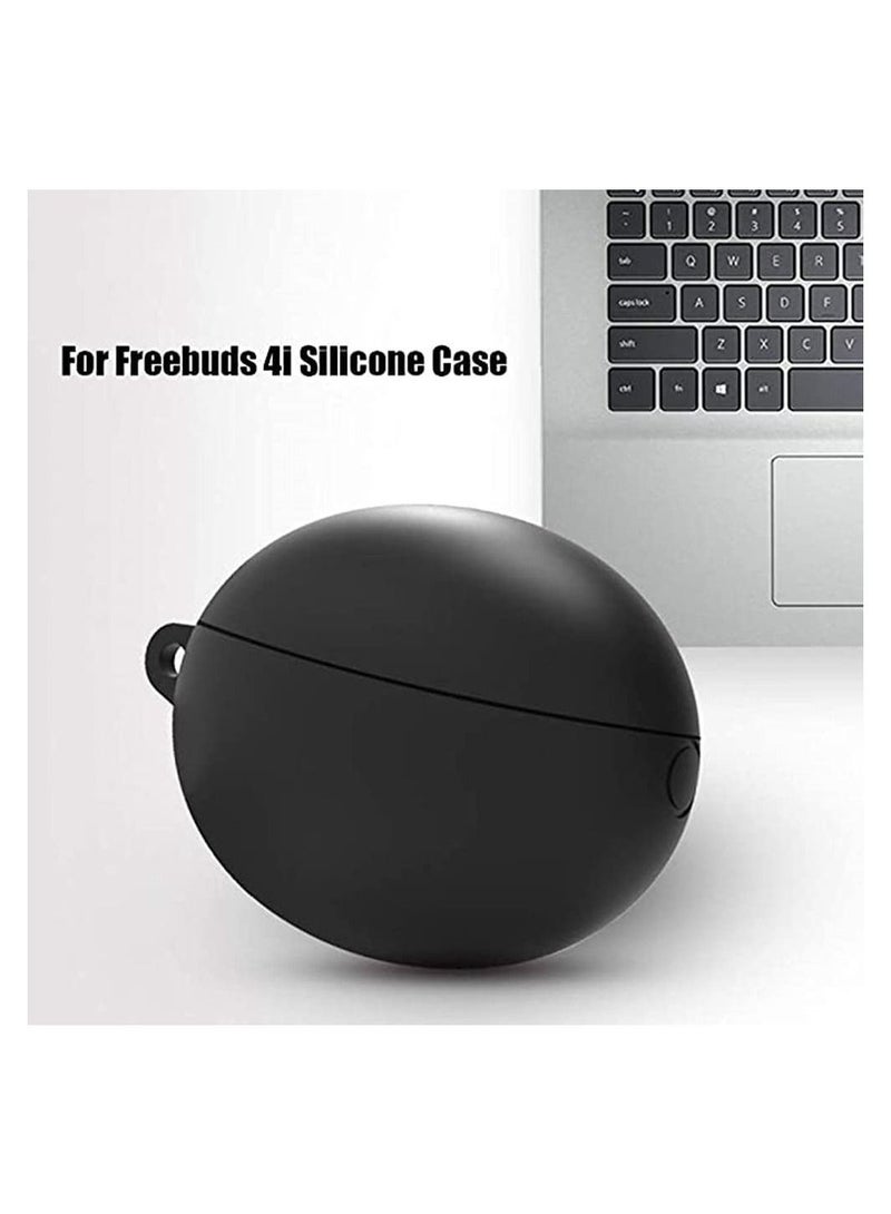 Silicone Case Cover for Huawei FreeBuds 4 with Carabiner and Charging Port Accessibility anti shock, full protection - Image 4