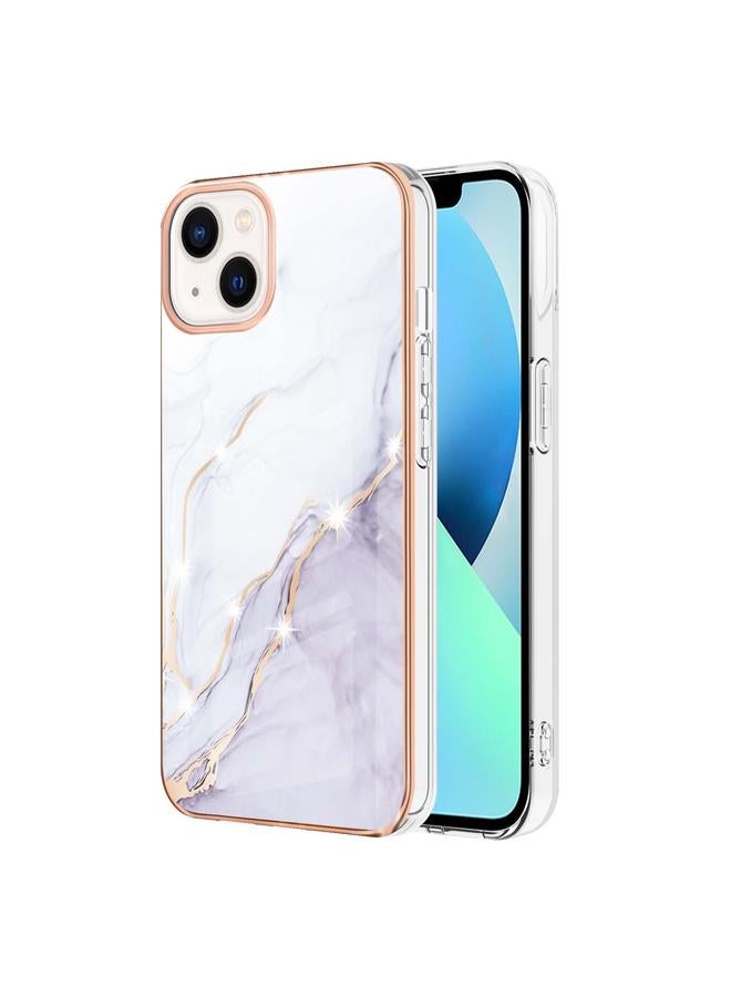 اس-توب جراب لهاتف iPhone 14 Plus بنمط رخامي مطلي بالكهرباء، جراب هاتف IMD TPU مقاوم للصدمات من الجانبين - Image 1