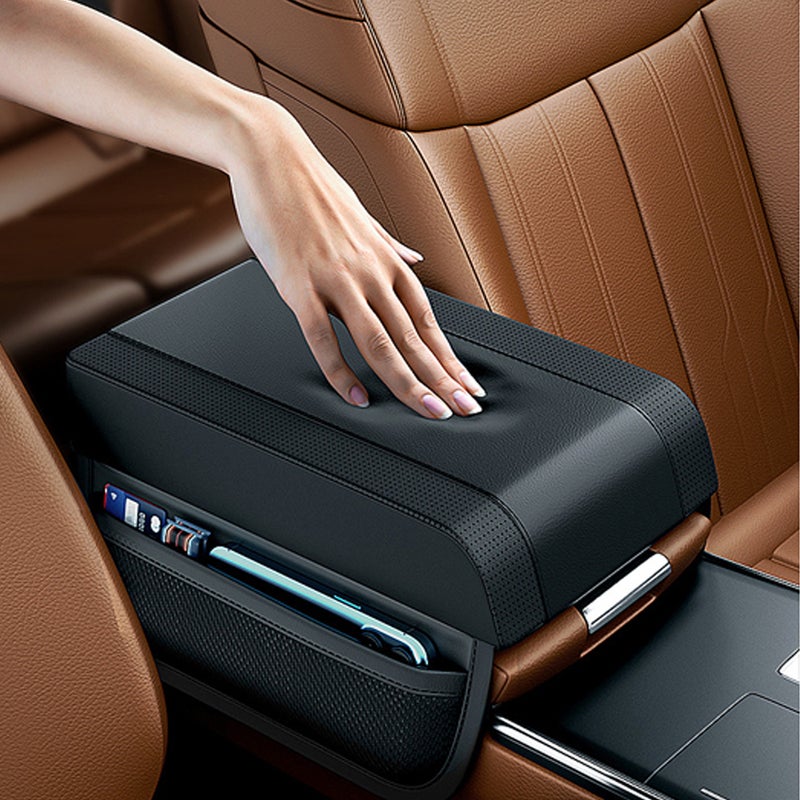 Car Armrest Storage Box Mat Leather and Memory Foam Car Center Console Cover Armrest Heighten Cover Car Accessories Interior Universal for Most Automotive SUV Truck - Image 2