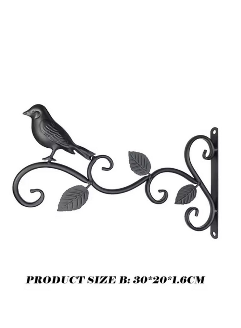 Generic 2 Pack Black Cast Iron Bird Design Wall Hook Hangers for Plants, Baskets, and Decor, Easy to Install with Screws and Rubber Plugs -1.81 x 7.87 x 0.79 inches  - Image 2