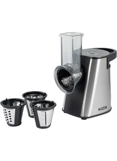 Kion Bamco Salad Maker Silver 220 240V 50 60Hz 200W Motor Cylinder Design Stainless Steel Housing Bs Plug Four Drums: Fine Shredding Rough Shredding Slicing And Potato Mashing  - Image 1