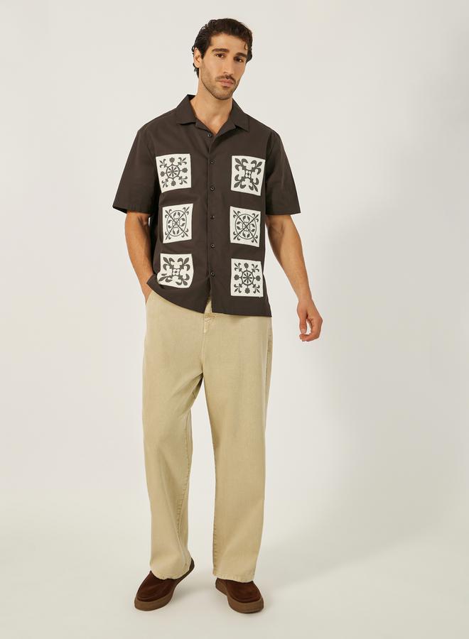 Styli Printed Relaxed Fit Spread Collar Shirt  - Image 2