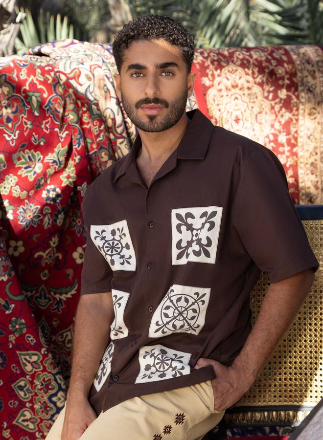 Styli Printed Relaxed Fit Spread Collar Shirt  - Image 5