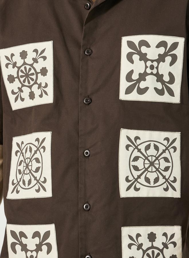 Styli Printed Relaxed Fit Spread Collar Shirt  - Image 3