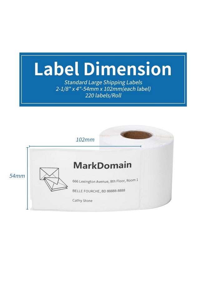 MarkDomain 8 Rolls Compatible Dymo 30323 (21/8 X 4) Paper Roll Shipping/Adress Label For Dymo Label Writer 450 4Xl 450 Duo/Turbo Label Printers 1 Roll Of 220 (54Mm X 102Mm) - Image 2