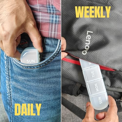 POPCUBE Weekly Pill Organizer, 7-Day Pill Box, Portable Daily Pill Case with Large Compartments, Travel Pill Container for Supplements (White-7 Compartment) - Image 5
