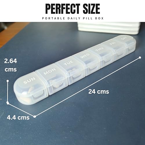 POPCUBE Weekly Pill Organizer, 7-Day Pill Box, Portable Daily Pill Case with Large Compartments, Travel Pill Container for Supplements (White-7 Compartment) - Image 4