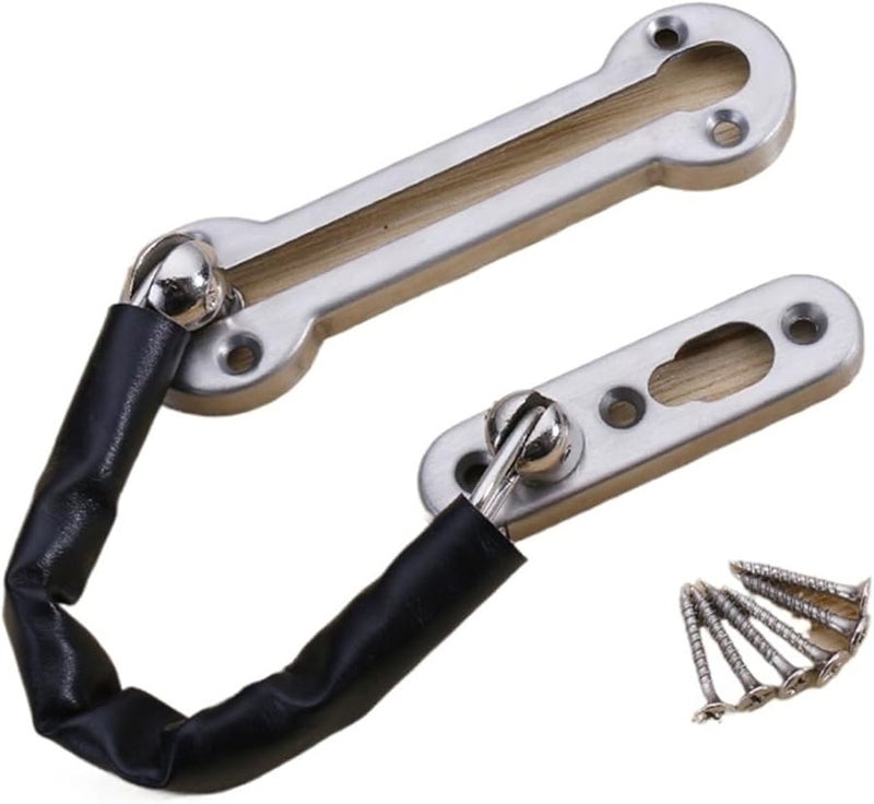 Stainless Steel Anti Theft Hotel Door Latch Safety Guard Security Lock Model A Silver - Image 2