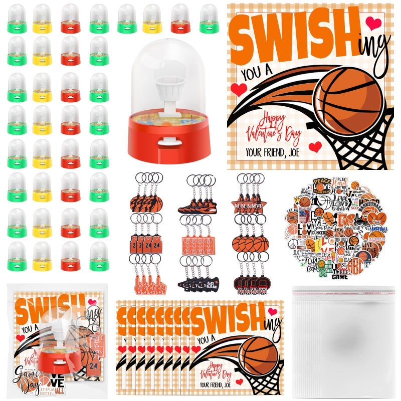 Gosodeny 36 Set Basketball Party Favor Mini Finger Basketball Games Basketball Accessories Stickers and Gift Bags Sport Fans Team Gift for Sport Basketball Team Lovers Players Gifts Sport Accessories - Image 3