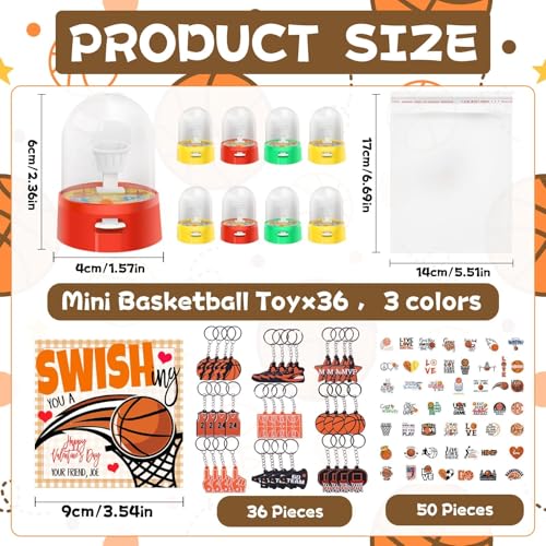 Gosodeny 36 Set Basketball Party Favor Mini Finger Basketball Games Basketball Accessories Stickers and Gift Bags Sport Fans Team Gift for Sport Basketball Team Lovers Players Gifts Sport Accessories - Image 5