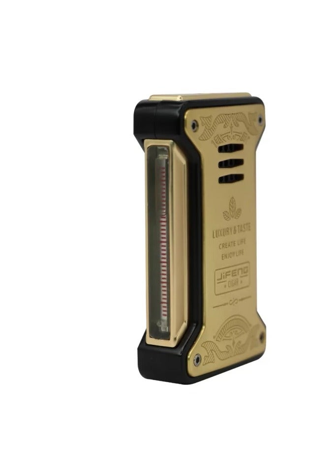 JiFENG Triple Jet Flame Metal Torch Lighter – Refillable Butane – Silver – Windproof - Image 3