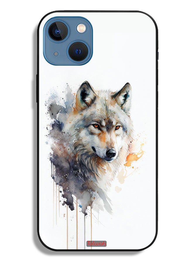 Tolwak Apple iPhone 13 Protective Case Wolf Abstract Art - Image 2