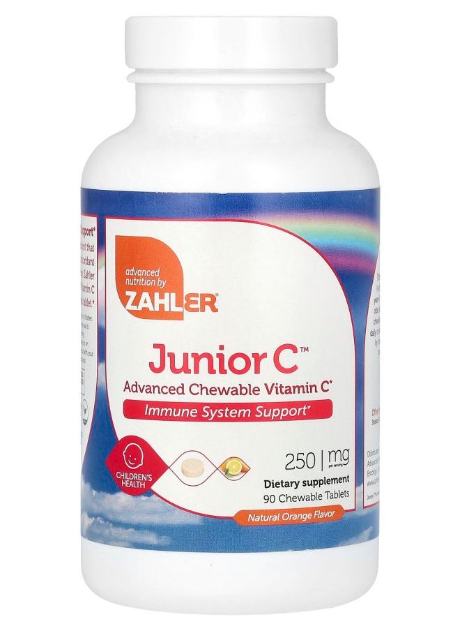 Zahler Junior C Advanced Chewable Vitamin C Natural Orange 250 mg 90 Chewable Tablets 