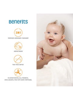 Nature's Baby Organics Nature'S Baby 3In1 Shampoo/Body/Face Wash Formulated For Problem And Sensitive Skin No Sulfate Or Artificial Fragrances Tear Free Vanilla Tangerine 16 Oz 2 Pack  - Image 2