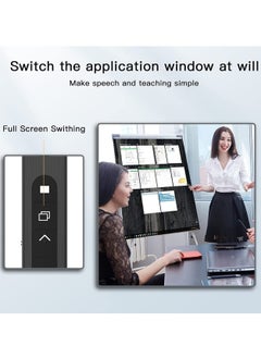 جنرال جهاز تحكم عن بعد بلا أسلاك بتقنية RF 2.4 جيجاهيرتز، جهاز تحكم لأجهزة العرض بشكل USB، جهاز تحكم لعروض PowerPoint لنظام ماك/Keynote/كمبيوتر/لابتوب/PPT (سن الدبوس الأسود و5 مفاتيح)  - Image 3