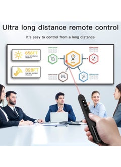 جنرال جهاز تحكم عن بعد بلا أسلاك بتقنية RF 2.4 جيجاهيرتز، جهاز تحكم لأجهزة العرض بشكل USB، جهاز تحكم لعروض PowerPoint لنظام ماك/Keynote/كمبيوتر/لابتوب/PPT (سن الدبوس الأسود و5 مفاتيح)  - Image 4