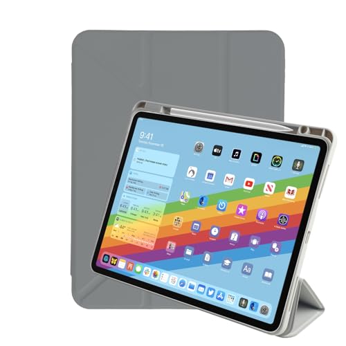 Arctic Fox Smart Folio iPad Air 13 inch M3/M2 (2025/2024) Cover Case/for iPad Pro 12.9 inch with Pencil Holder, Trifold Multi Angle Stand, [Auto Sleep Wake Support] - Grey - Image 2