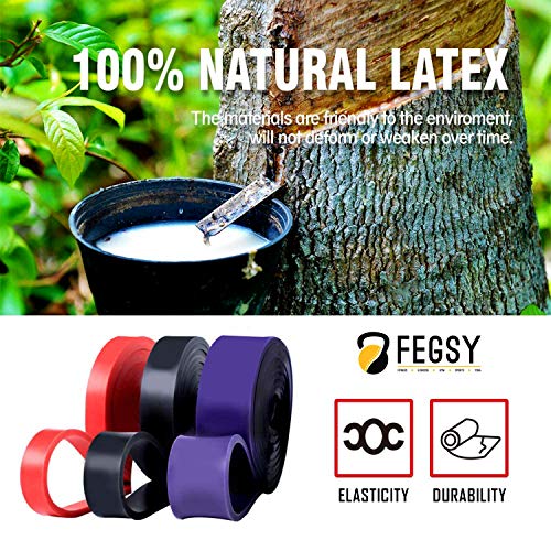 FEGSY Resistance Band for Exercise, Workout, and Stretching for Men and Women Pull up Bands with Door Anchor, Workout Guide, and Carrying Bag (Red (15-35 LBS, Light)) - Image 4