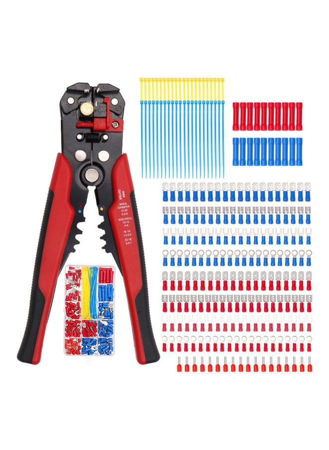 Loquat 260-Piece Crimp Cable Terminals Set Kit With Wire Stripping Pliers Multicolour 17.8x2.3x10.5cm  - Image 1