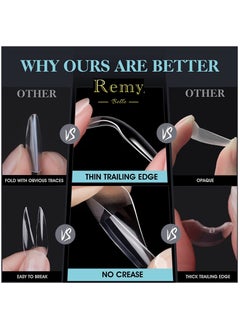 Remy Belle Soft Gel Nail Tips Short Square 240 Pcs 12 Sizes  - Image 4