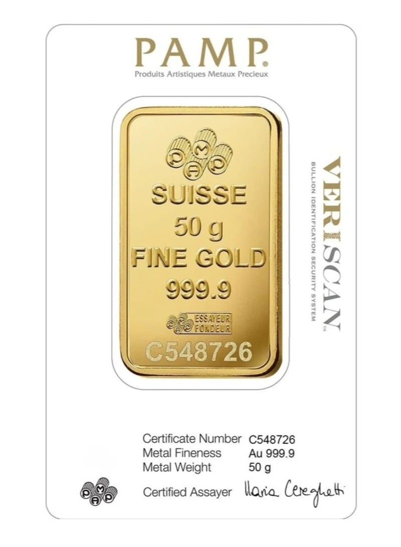 بامب مجوهرات خوشبو بامب 50 غرام سبيكة ذهب عيار 24 (999.9 ذهب نقي) - Image 2