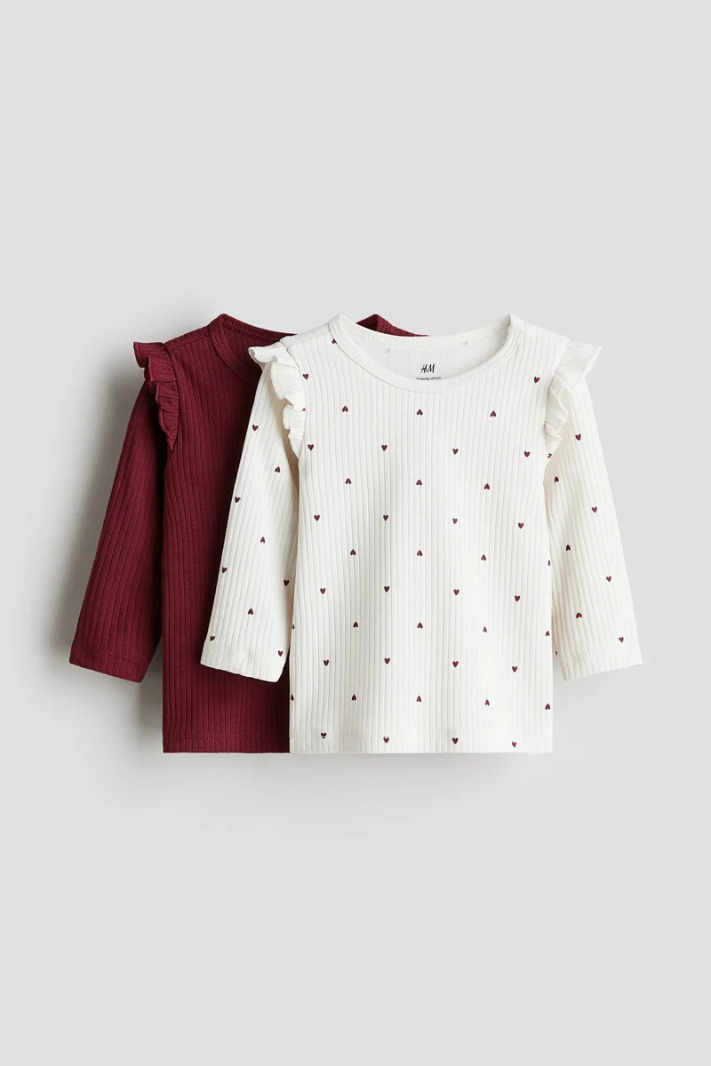 اتش اند ام بلوزة من  الجيرسيه المرن- عبوة من قطعتين