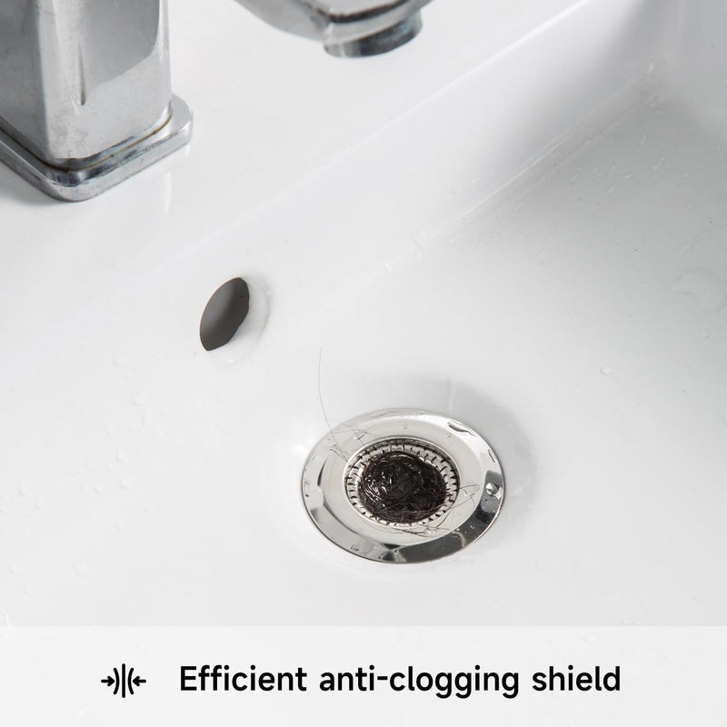 CORNERJOY 2PCS Bathroom Sink Drain Strainer Cover - 2.19 inch Shower Drain Hair Catcher, Stainless Steel Sink Strainer Filter Basket for Wash Basin Sink, Utility, Slop, Laundry, RV and Lavatory - Image 5