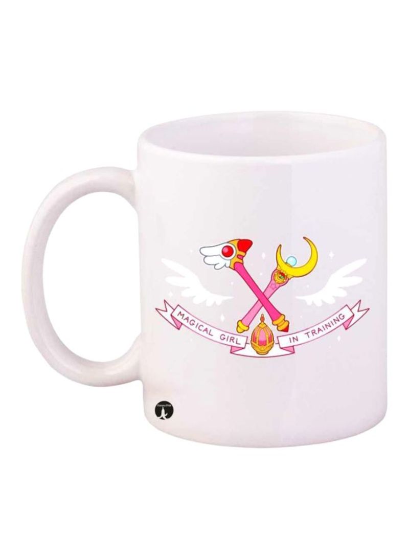 Anime Cardcaptor Sakura Printed Mug White/Pink/Yellow Standard Size