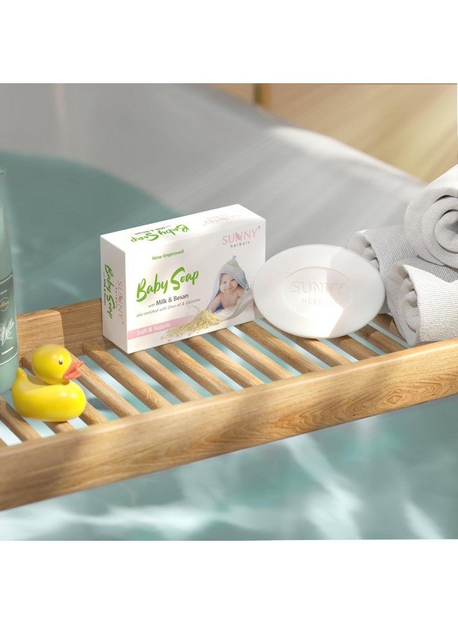 Sunny Herbals Baby Care Soap for Soft & Gentle Baby Skin | With Milk & Besan | Enriched With Olive Oil & Glycerine, 75 gm (Pack of 4) - Image 5
