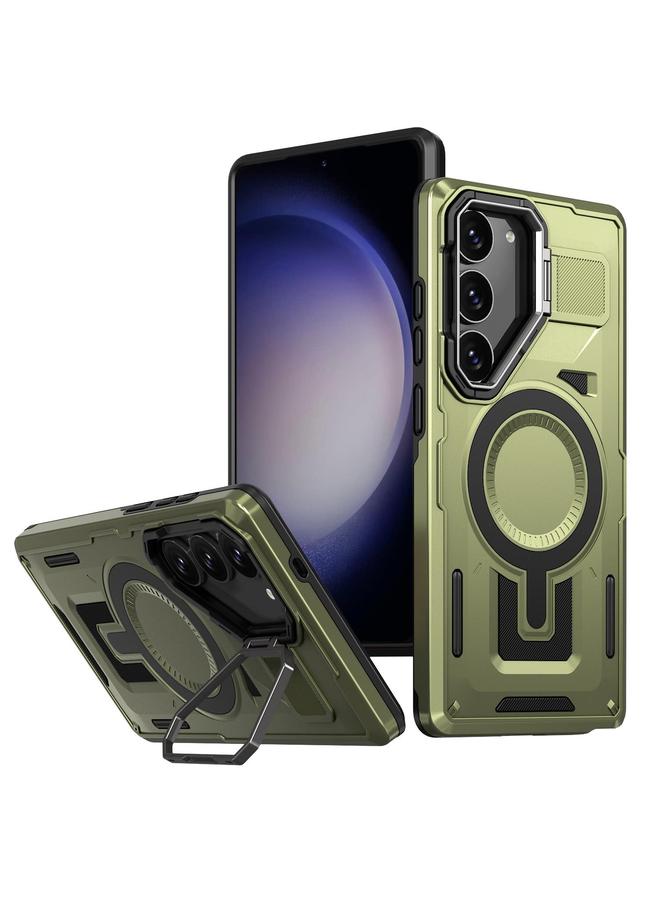 S-TOP Case For Samsung Galaxy S23 5G Shield Hollow Frame Holder MagSafe Phone Case - Image 1