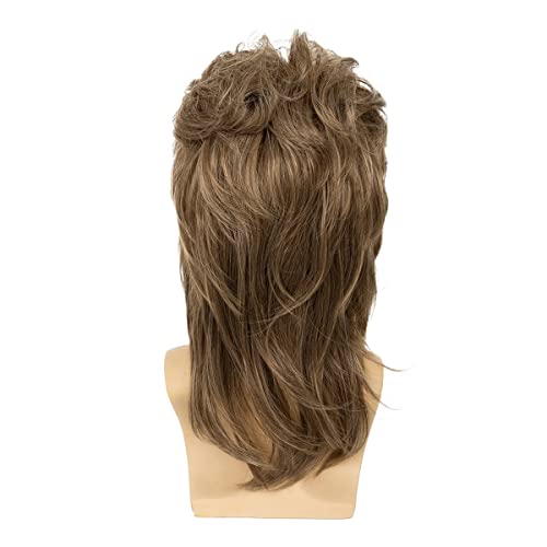 Baruisi Mens Mullet Wig 70s 80s Halloween Cosplay Costume Wigs for Fancy Dress,Light Brown - Image 5