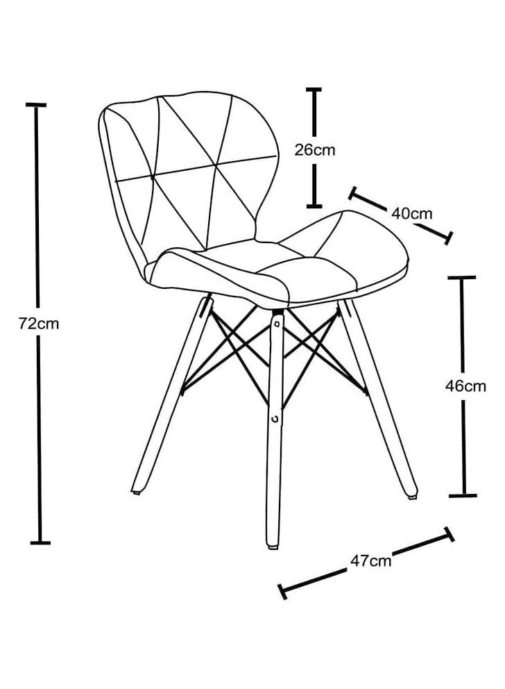 كرسي للمكتب مصنوع من الجلد والخشب بيج - Image 4